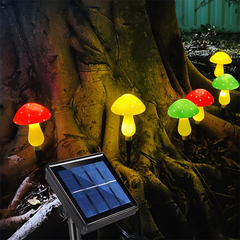 12LEDS Solar Panel Mushroom Fairy Light Garden Outdoor Decor Waterproof Night Lamp Yard For Christmas Wedding Party Decoration