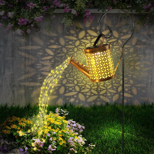 1pc Solar Watering Can with Lights,Solar Lanterns Outdoor Hanging Waterproof Garden Decor,Solar Garden Lights Yard Decorations