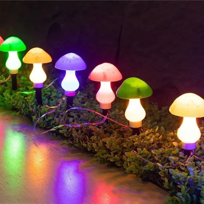 12LEDS Solar Panel Mushroom Fairy Light Garden Outdoor Decor Waterproof Night Lamp Yard For Christmas Wedding Party Decoration