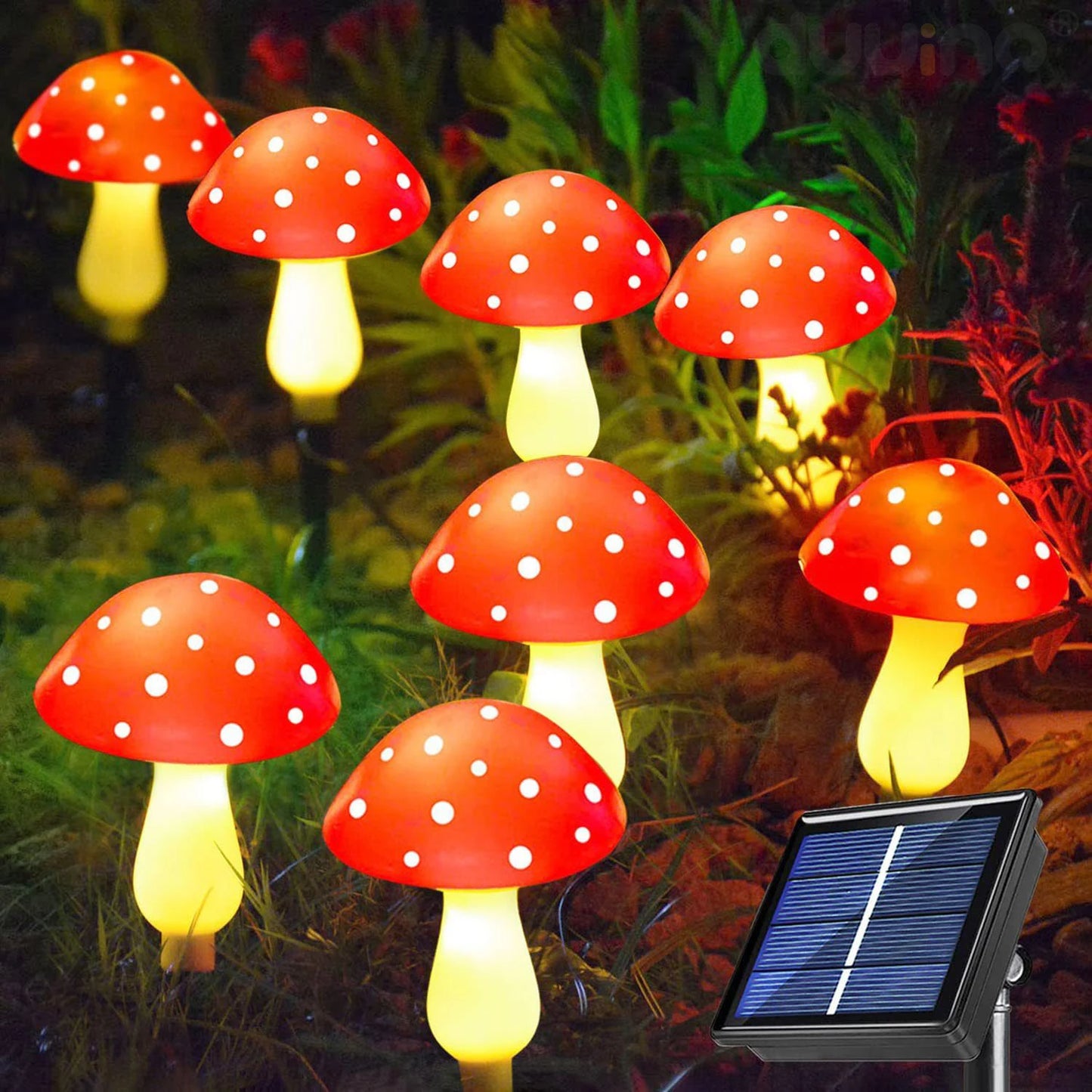 12LEDS Solar Panel Mushroom Fairy Light Garden Outdoor Decor Waterproof Night Lamp Yard For Christmas Wedding Party Decoration