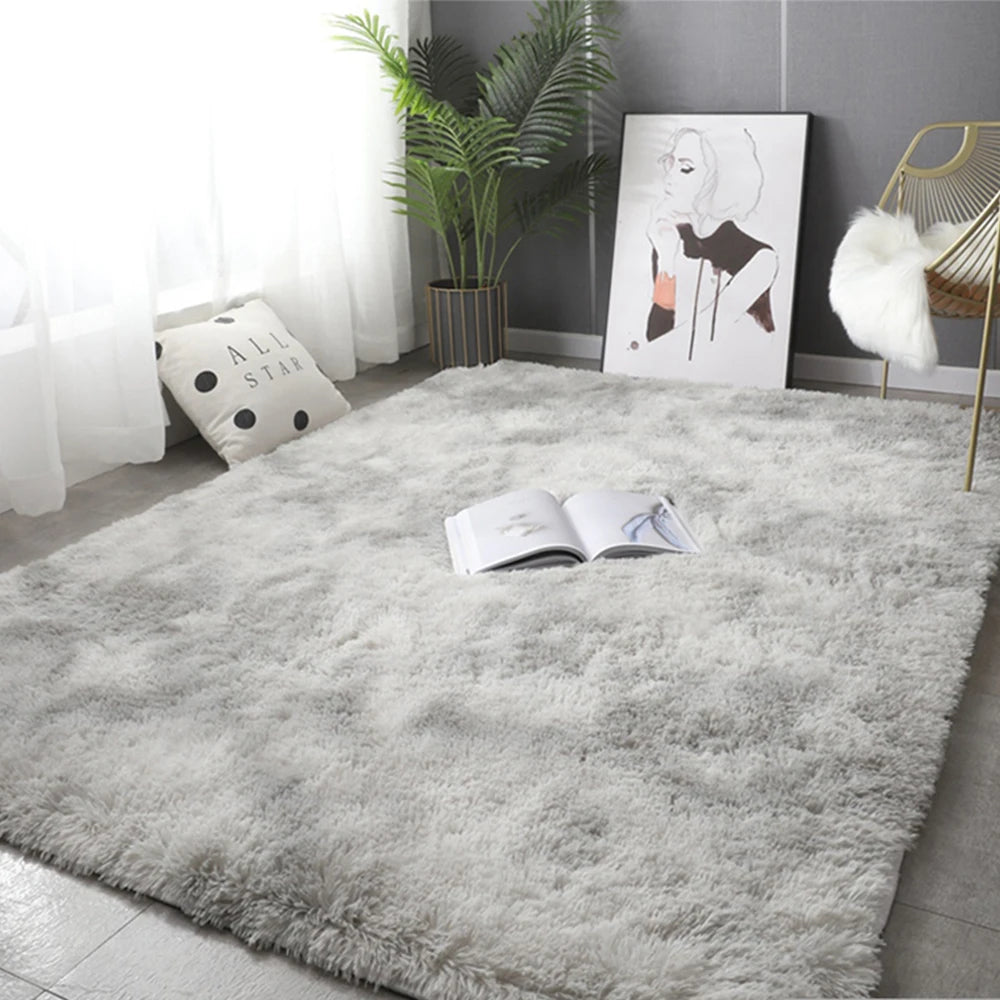 Tapis en peluche Plancher de chambre Tapis moelleux Tapis antidérapants de décoration intérieure Tapis de velours doux