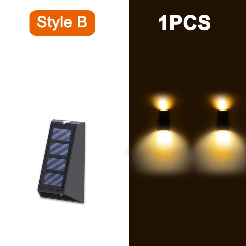 NEW Upgrade LED Outdoor Wall Solar Lights Waterproof Garden Wall Decoration Lighting For Villa Patio Stair Corridor