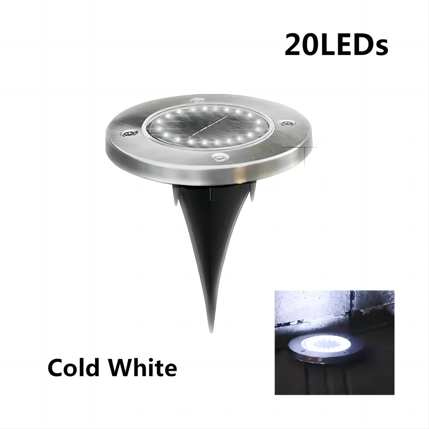 8/20LED Solar Power Disk Light Outdoor Garden Solar Underground Light Deck Light Spotlight Buried Solar Led Lamp Garden Decor