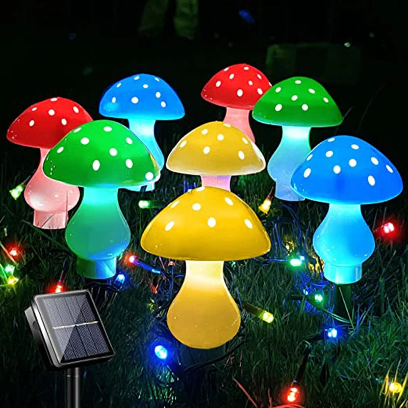 12LEDS Solar Panel Mushroom Fairy Light Garden Outdoor Decor Waterproof Night Lamp Yard For Christmas Wedding Party Decoration