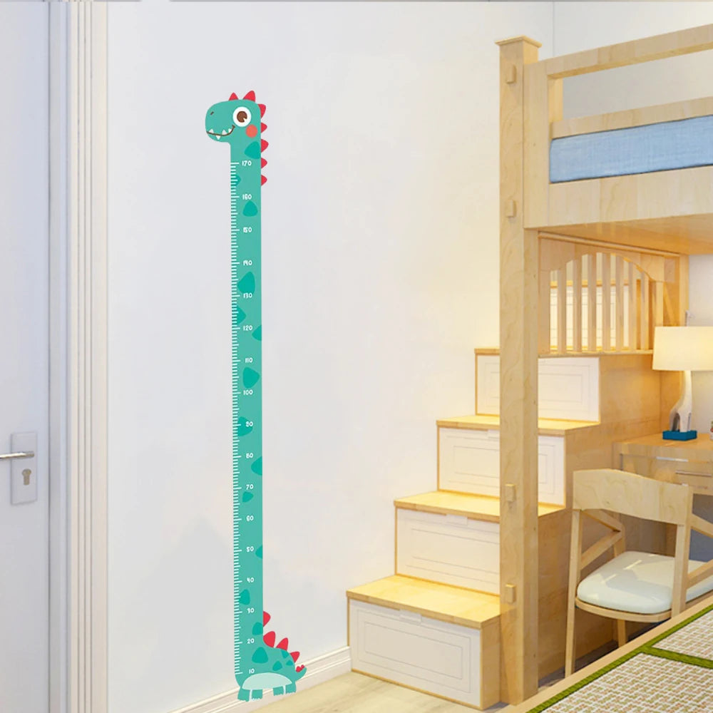 Autocollant de hauteur de dessin animé Licorne Dinosaure Girafe Mur Hauteur de mesure Règle Autocollants pour chambre d'enfants