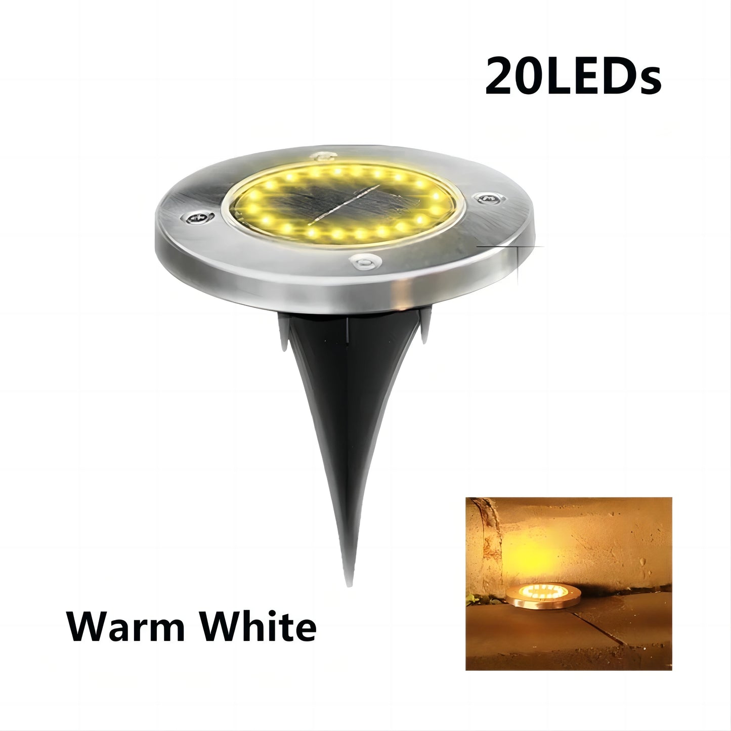 8/20LED Solar Power Disk Light Outdoor Garden Solar Underground Light Deck Light Spotlight Buried Solar Led Lamp Garden Decor