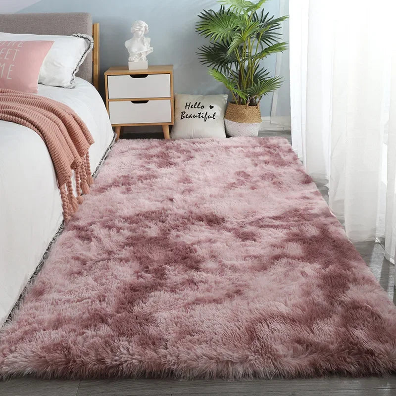 Tapis en peluche Plancher de chambre Tapis moelleux Tapis antidérapants de décoration intérieure Tapis de velours doux